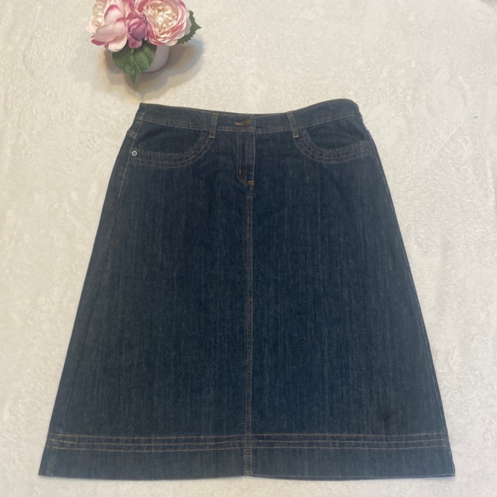 BODEN Size 10L Blue Jean Skirt